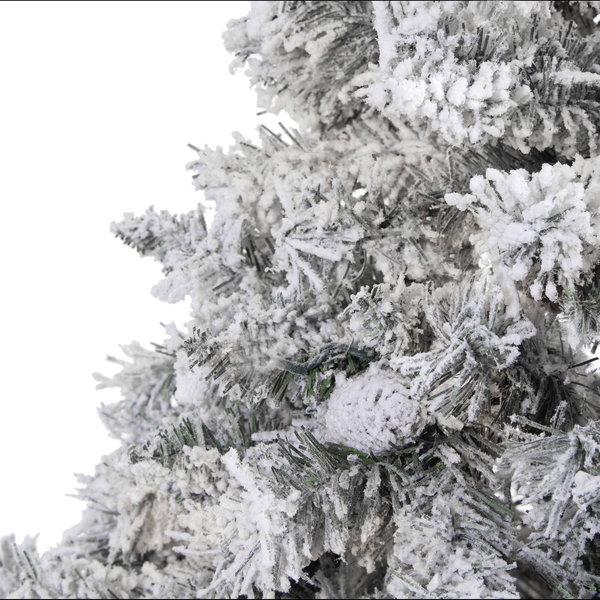 7ft. Unlit Flocked White River Mountain Pine & Pinecones Artificial Christmas Tree